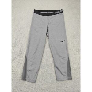 Nike Pro‎ Compression Capri Pants Womens Large Gray Dri-FIT Athletic Training